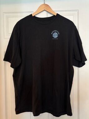 Patagonia Black Short-Sleeve Tee with Small Blue Logo